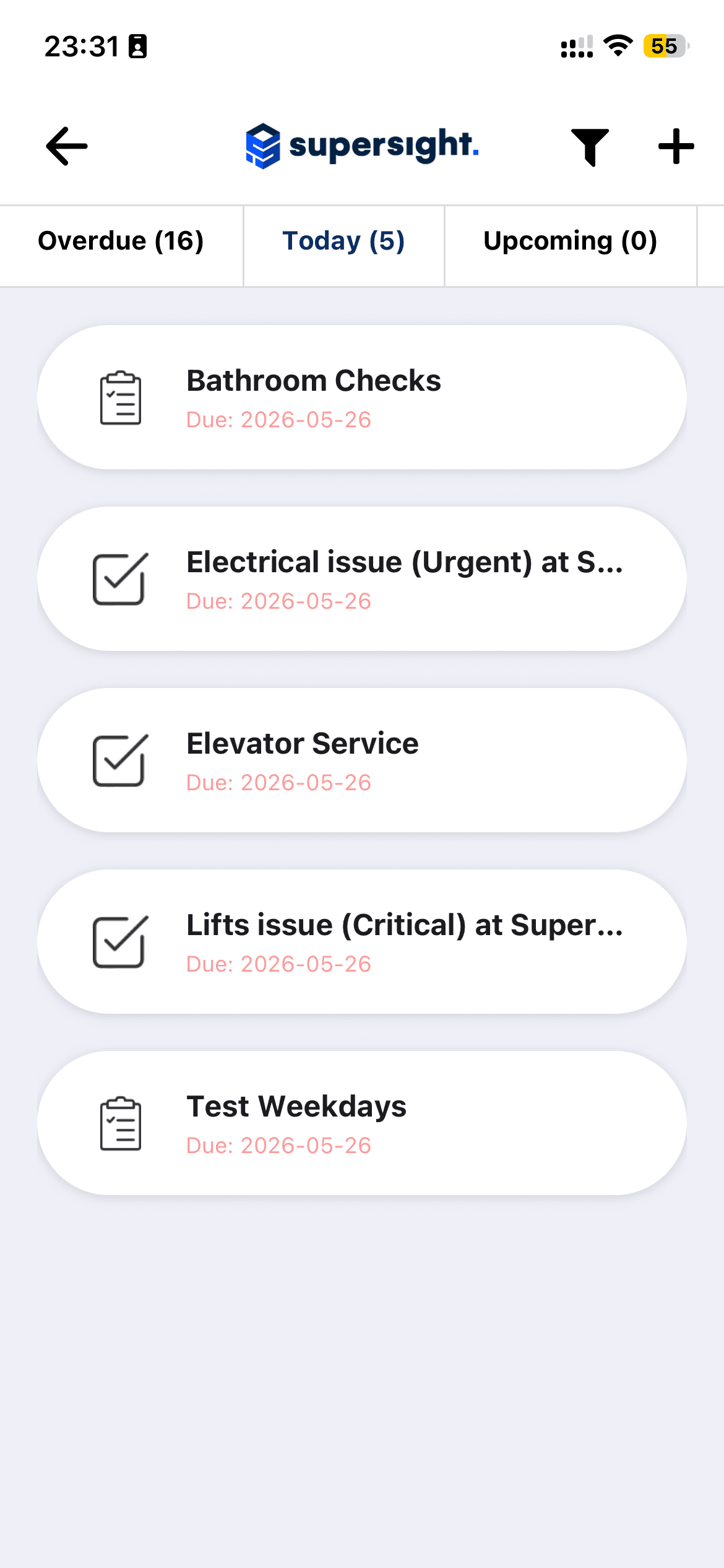 SuperSight mobile tasks